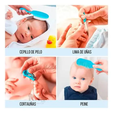 Kit Simple para Cuidado Bebe 10 Piezas Color Azul Top Qualità