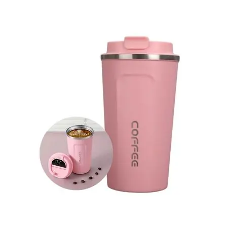 Sconto Vaso Térmico Digital Color Rosado Pantalla LED -500 Ml