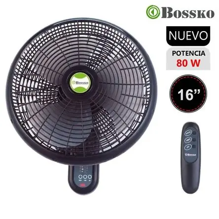 Ventilador de Pared con Control Remoto Bossko BK-8210PD Nuovo Arrivo